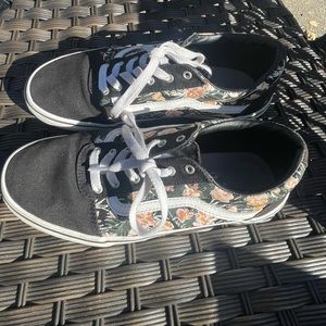 Vans old school floral shoes